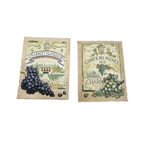 Chianti Classico Chateau Michel Wall Plaques Signed Richard A Henson Ceramic Set